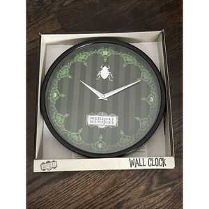 Beetlejuice 10" Round Black And Green Analog Wall Clock NEW NIB